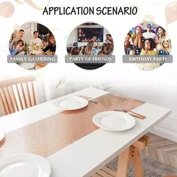 Блестящая дорожка для стола в стиле диско, сверкающее зеркало в стиле 70-х, 80-х, день рождения, девичник 275cm золотистый