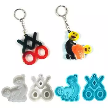 Блестящая глянцевая форма XXOO для мальчика и девочки, силиконовая форма из эпоксидной смолы, сделай сам, брелок, кулон, ювелирные изделия для поделок на день Святого Валентина синий