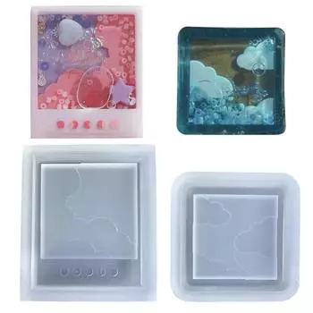 Блестящая глянцевая геометрическая рамка для окон в виде облака, силиконовая форма из эпоксидной смолы, сделай сам, брелок, подвеска, ювелирные изделия для украшения сумок 2