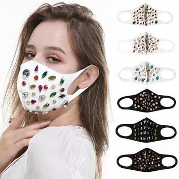 Блестящая кристальная маскарадная маска для лица для женщин, модные аксессуары для вечеринок, маска для рта, популярная вечеринка, ночной клуб, ювелирные изделия, подарок