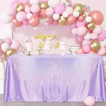 Блестящая лазерная скатерть с пайетками для вечеринки, прямоугольный стол, чехол для свадьбы, детского душа, дня рождения, торта, праздничного банкета 1pcs 100x150cm розовый