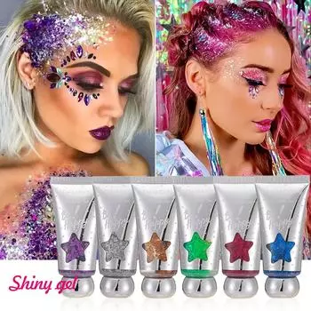 Блестящая палочка Блестящая симфония Перламутровый крем для тела и волос на сцене Вечеринка Трансграничный фестиваль Ночной клуб Хэллоуин 37.5G