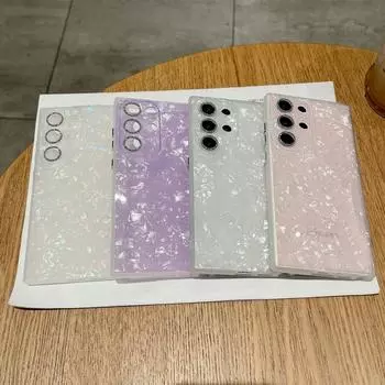 Блестящая пленка для линз для Samsung S24 Ultra S23 Plus S22, глянцевый противоударный IMD, модный квадратный силиконовый чехол Dream Dream Samsung S24