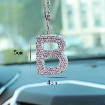 Блестящая подвеска в виде буквы автомобиля, подвеска в виде буквы из искусственного кристалла, подвесное зеркало заднего вида для автомобиля, украшение в виде алфавита со стразами для автомобильного дерева, аксессуар H