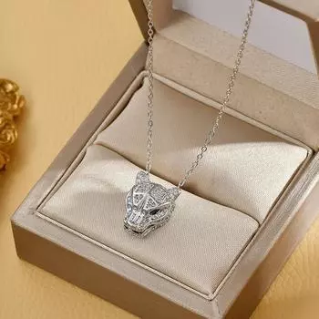 Блестящая подвеска в виде пантеры для женщин и мужчин, металлическая серебряная цепочка в виде черной пантеры для косплея из фильма, оптовая продажа серебряный