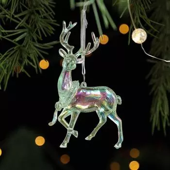 Блестящая подвеска в виде снежинки на рождественскую елку, акриловый рождественский олень, подвесные украшения для вечеринок, украшения на рождественскую елку, Новый год