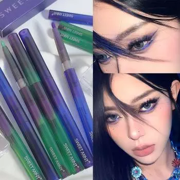 Блестящая подводка для глаз с бриллиантами, карандаш для глаз, зеленый, золотой, фиолетовый, блестящие тени для век, ручка шелкопряда, водостойкая косметическая косметика, женский макияж 01