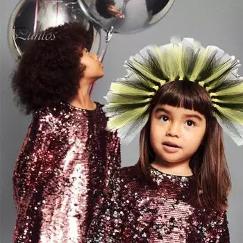 Блестящая повязка на голову Марди Гра для женщин, карнавальная повязка на голову, аксессуары для костюмов, сетчатая заколка для волос, головной убор для женщин и детей зелёный