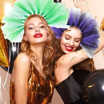 Блестящая повязка на голову Марди Гра для женщин, карнавальная повязка на голову, аксессуары для костюмов, сетчатая заколка для волос, головной убор для женщин и детей