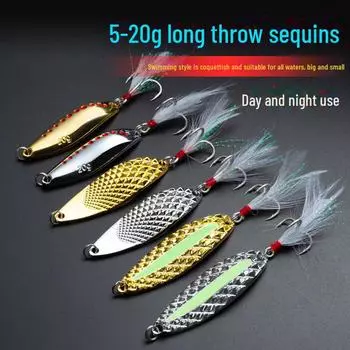 Блестящая приманка для дальнего заброса на пресноводного окуня - Red Dot Leech, дизайн Luminous Eye Viper Luminous Sky Eye; 5g серебряный