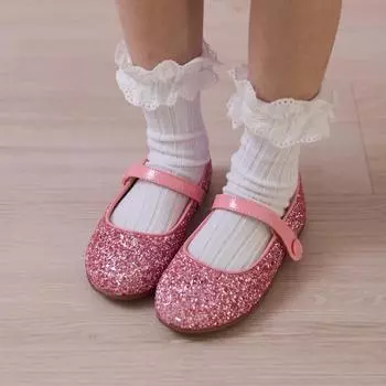 Блестящая пуговица на плоской подошве для девочек Baby Jam, розовая-y913 140