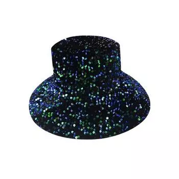 Блестящая шляпа-ведро с пайетками для женщин, блестящая диско-шляпа, сверкающая для вечеринки зелёный