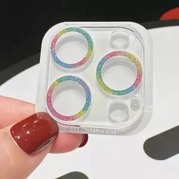 Блестящая защитная пленка для объектива камеры из закаленного стекла для iPhone 13 14 15 16 Pro Max 12 Mini Plus 15Pro 16Pro i16 ProMax For iPhone 14 14Plus розовый