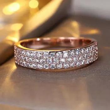 Блестящее белое циркониевое кольцо для женщин, обручальное кольцо цвета розового золота, ювелирные изделия, обещание, обручальные кольца для девушек 6 чёрный