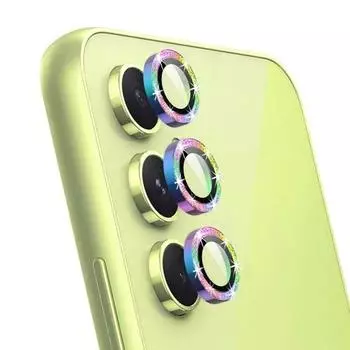 Блестящее кольцо для камеры для Samsung Galaxy A55 A35 A15 5G A54 A14 A34, защитная пленка для заднего объектива и экрана, стеклянный чехол For Samsung A55 чёрный