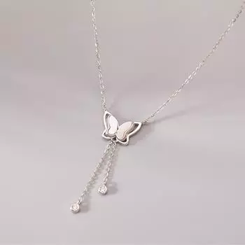 Блестящее ожерелье-бабочка, женское изысканное ожерелье с ключичной цепочкой, ювелирные изделия для дам, подарок 1pcs