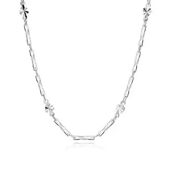 Блестящее ожерелье-цепочка «Юаньбао» с цветком, открытой цепью и многослойной цепочкой-воротником, модный стиль