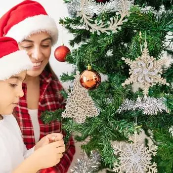 Блестящее рождественское подвесное украшение в виде венка из шампанского, украшение на рождественскую елку, снежинка, подвеска Navidad Style D