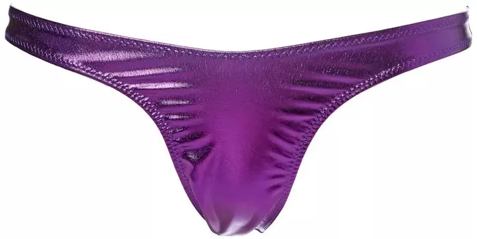 Блестящее сексуальное нижнее белье с высоким вырезом и высокой посадкой, шорты из металлизированной ткани, эксклюзивно для Amazon, бренд La Pomme, сделано в Японии, 120017, фиолетовое [La Pomme] с Т-образной спинкой
