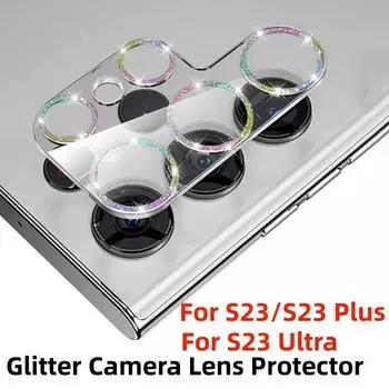 Блестящее защитное стекло для камеры Samsung Galaxy S24 Ultra, стекло для объектива камеры Samsung S23Plus S22 + S22 Ultra, крышка объектива For S22 Plus красный
