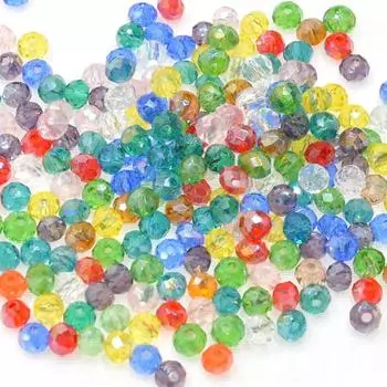 Блестящие 3*4 мм 4*6 мм AB разноцветные разноцветные рондели из граненого хрустального стекла, кварцевые подвески, бусины для изготовления ювелирных изделий, фурнитура Dia 4mm 145PCS коричневый
