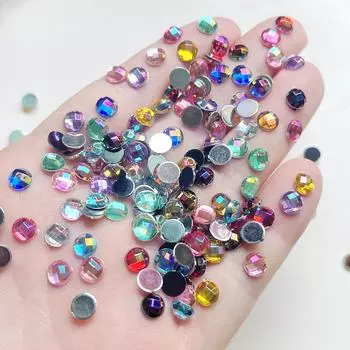 Блестящие 6 мм поверхность земли AB цветные стразы DIY ювелирные украшения для ногтей аксессуары декоративные плоская задняя часть 150 шт./лот красный