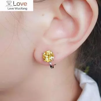 Блестящие 7 мм кубические циркониевые серьги-каффы круглые кристаллы поддельные серьги-клипсы для пирсинга для женщин свадебные украшения для вечеринок розовый