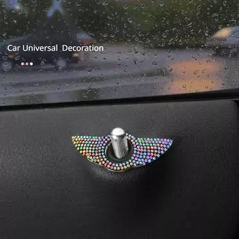 Блестящие автомобильные внутренние дверные замки, отделка, тяга, болт, автосалон, стразы, универсальное украшение, автомобильные аксессуары чёрный