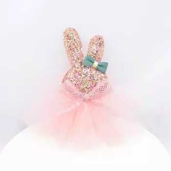 Блестящие блестки с подкладкой из шифона для скрапбукинга, сетчатая юбка с заплатками в виде кролика, аппликация для поделок, украшения, аксессуары розовый