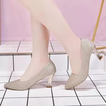 Блестящие блестки свадебные туфли для вечеринки женские сексуальные туфли с острым носком на тонком каблуке женские туфли без застежек на высоком каблуке женские 34 чёрный