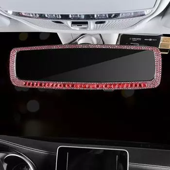 Блестящие бриллиантовые кристаллы стразы украшение для зеркала заднего вида автомобиля интерьер автомобиля HD зеркало заднего вида автомобильные аксессуары для женщин серебряный