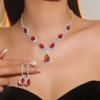 Блестящие бриллиантовые серьги-колье, комплект из двух частей, универсальные серьги, свадебные украшения