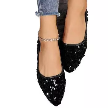 Блестящие хрустальные заклепки балетки женские остроносые туфли без застежек удобные балетки с неглубоким вырезом мокасины большого размера 36 коричневый