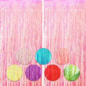 Блестящие и красивые занавески из фольги для вечеринки по случаю дня рождения, фоновые занавески для вечеринки, украшения