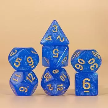 Блестящие игральные кости 7 шт. Многогранные игральные кости DND настольная игра для вечеринки в баре и клубе жёлтый