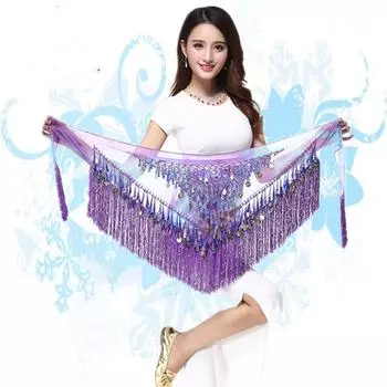 Блестящие кисточки, одежда для индийских танцев, поясной шарф, набедренный шарф для танца живота, поясная цепочка, шарф для латинских танцев, поясной шарф One size