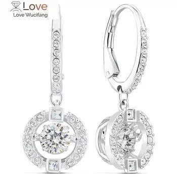 Блестящие кристальные серьги-подвески для женщин, высокорентабельные висячие серьги, романтические свадебные аксессуары, ювелирные изделия