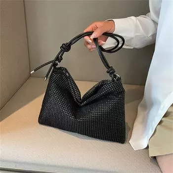 Блестящие кристаллы женские сумки званый ужин вечеринка свадьба мода стразы подмышечные сумки чёрный