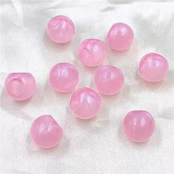 Блестящие круглые бусины Bbeads, ожерелья с косыми отверстиями, маркировка ювелирных изделий, материалы для самостоятельной работы, серьги, 10 шт., свободные бусины розовый