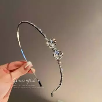 Блестящие ленты для волос со стразами, резинки для волос с бантом и кристаллами, женские аксессуары для волос, элегантная повязка на голову для свадебной вечеринки, корейские украшения серебряный