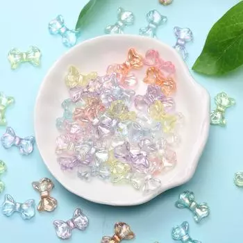 Блестящие маленькие прозрачные бусины ручной работы с бантом AB, креативный декоративный материал 60pcs
