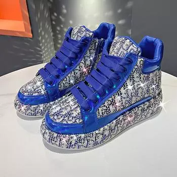 Блестящие модные кроссовки на среднем каблуке со шнуровкой, сетчатая женская обувь на распродаже 2024 года, высококачественные однотонные женские туфли из вулканизированной кожи на весну/осень 35 красный