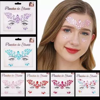 Блестящие наклейки для лица со стразами Акриловые тени для век со стразами Электронный музыкальный фестиваль Style B