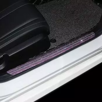 Блестящие наклейки на автомобиль, резиновая полоска для защиты порогов от царапин и алмазного кристалла, наклейки на бампер