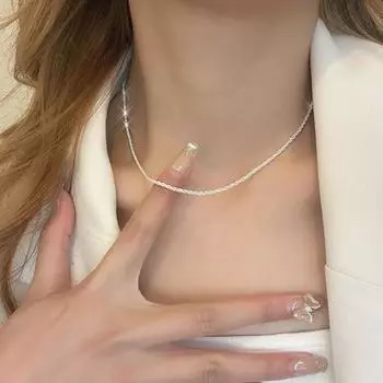Блестящие ожерелья для женщин, цепочка на ключицу с застежкой-карабином, гипоаллергенные украшения для вечеринок, свадеб