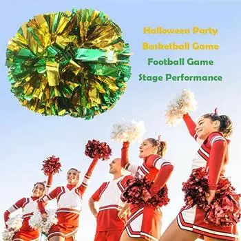 Блестящие помпоны для группы поддержки. Сияющие, привлекающие внимание помпоны с прочной ручкой для группы поддержки. B