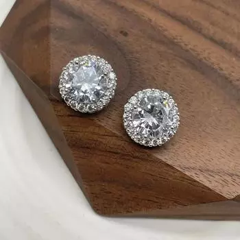 Блестящие роскошные пуговицы из циркония 12,5 мм круглые латунные пуговицы на ножке женские декоративные пуговицы для одежды 12.5mm