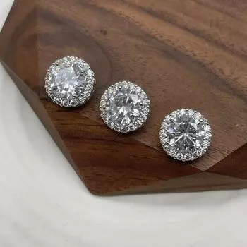 Блестящие роскошные пуговицы из циркония 12,5 мм круглые латунные пуговицы на ножке женские декоративные пуговицы для одежды 12.5mm