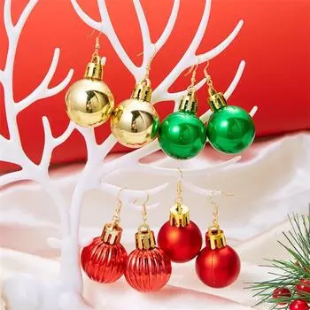 Блестящие рождественские серьги-лампочки с пайетками — праздничные и универсальные праздничные аксессуары 4 glossy красный