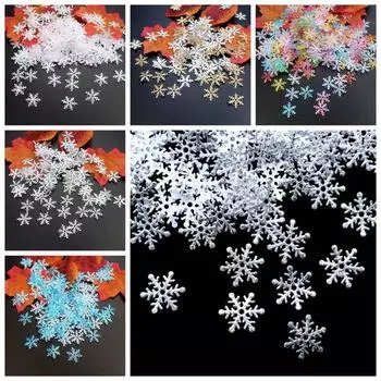 Блестящие рождественские снежинки конфетти своими руками снежинки пайетки искусственные снежинки новый год Silver-3cm-200pcs